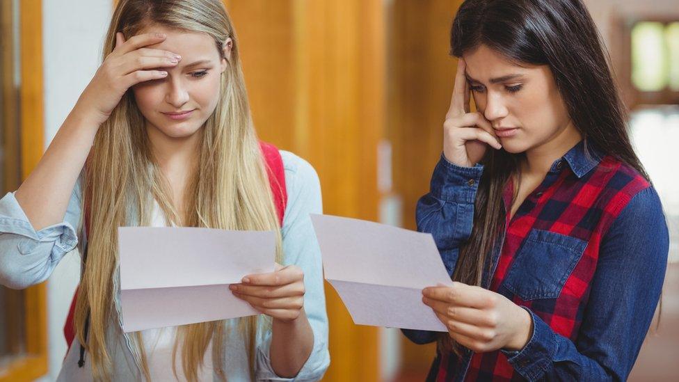 Students collecting their exam results