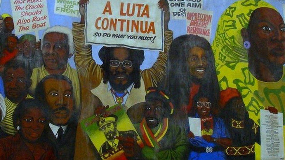 Reading black history mural