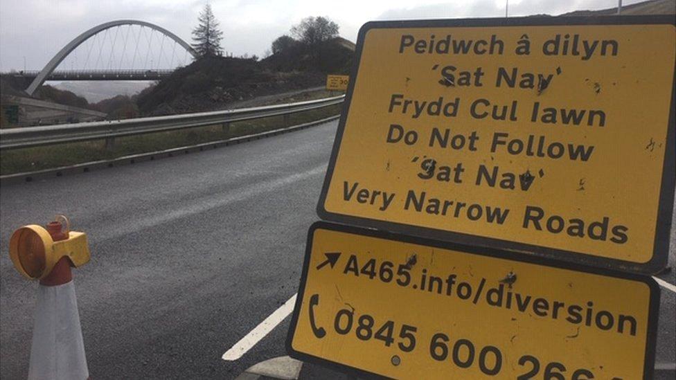 Heads of the Valleys road near Brynmawr roundabout