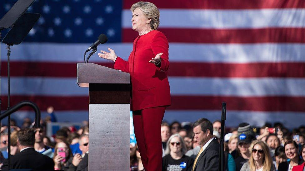 Clinton at a rally