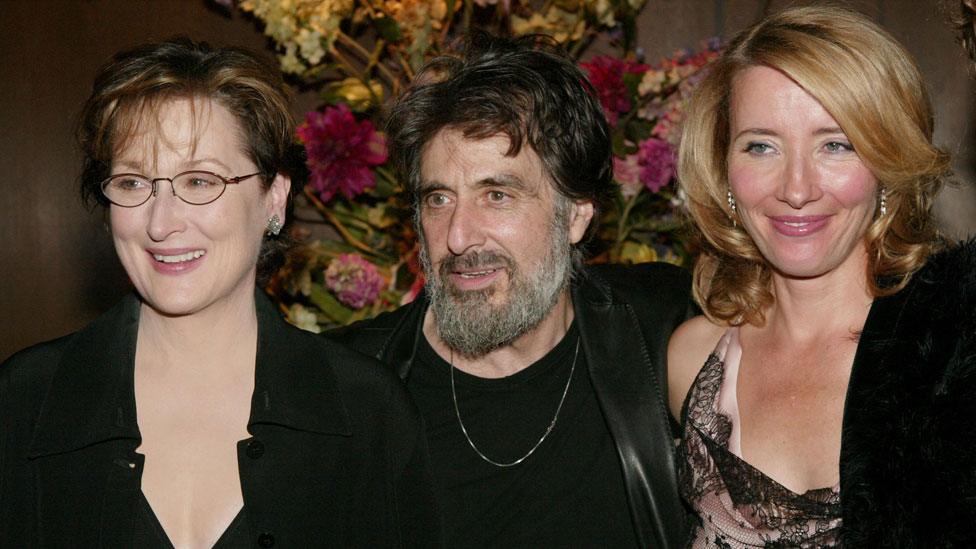 Meryl Streep with Al Pacino and Emma Thompson in 2003