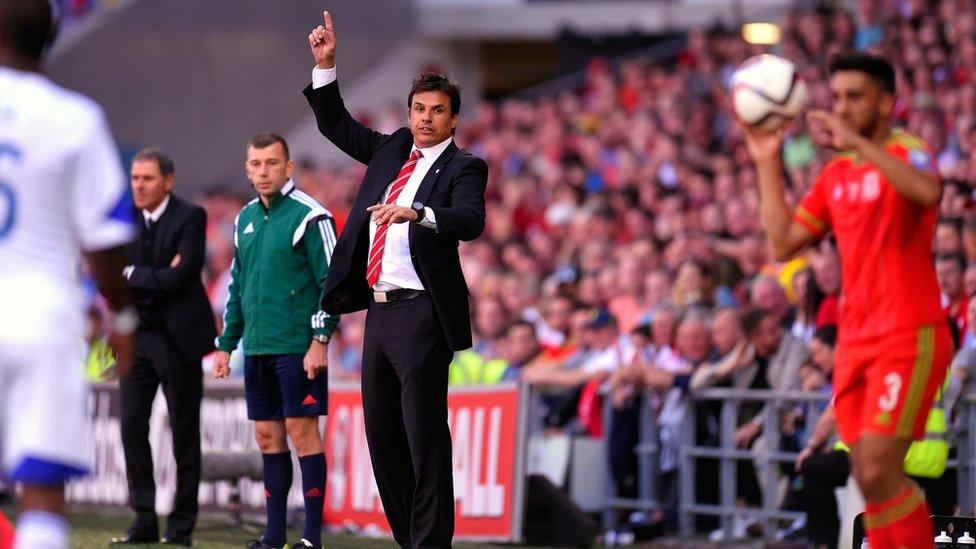 Chris Coleman urges his team forward.