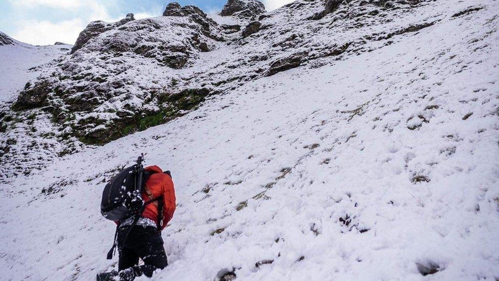 Winnats Pass snow slip