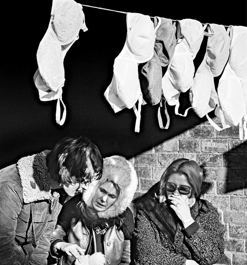 stall holders at an underwear stall