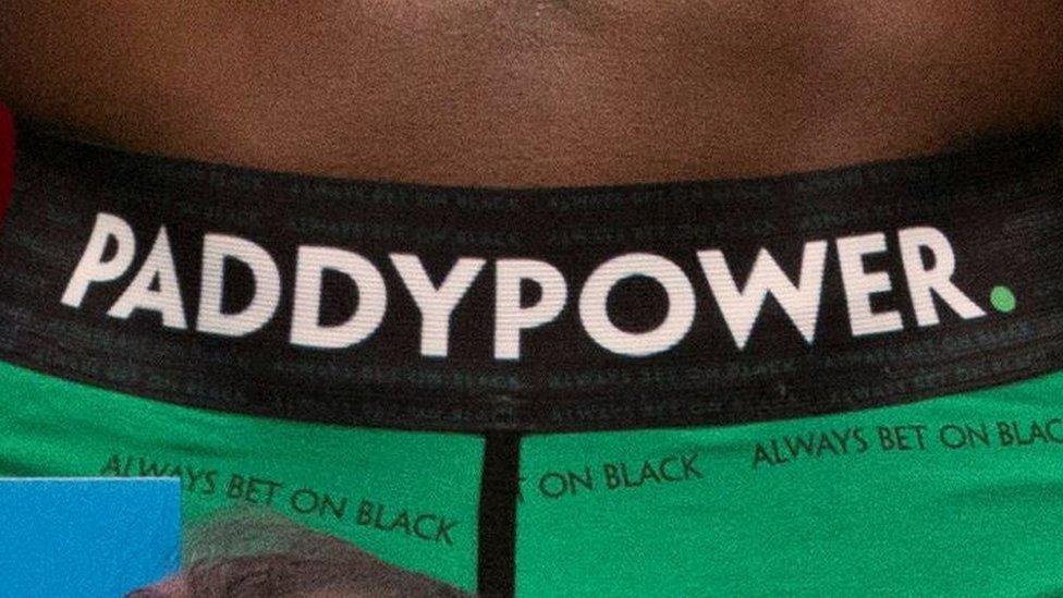 Paddy Power slogan close up