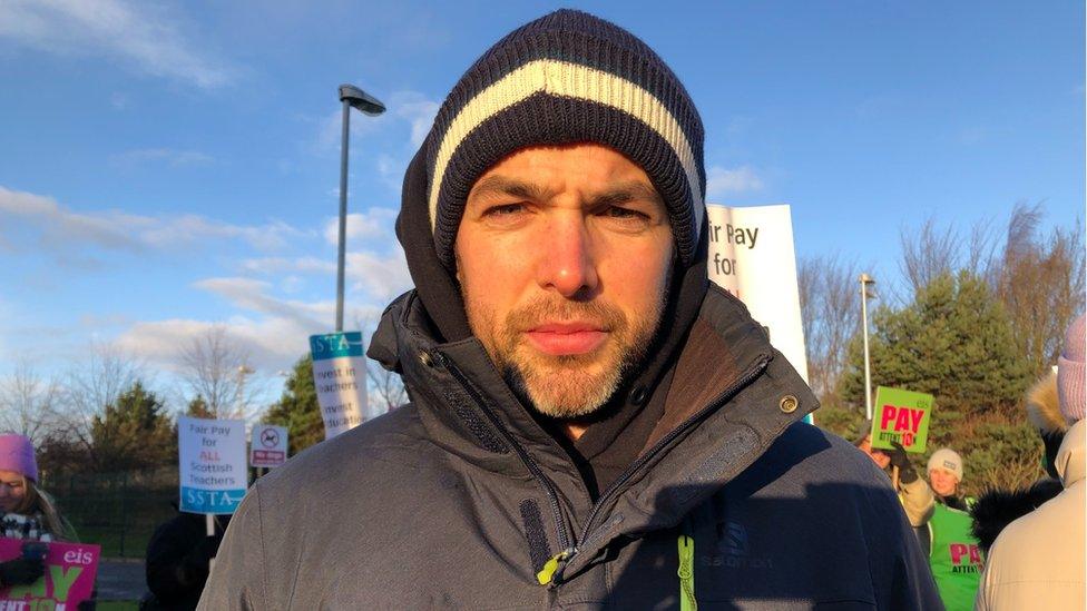 Craig Howison on the picket line