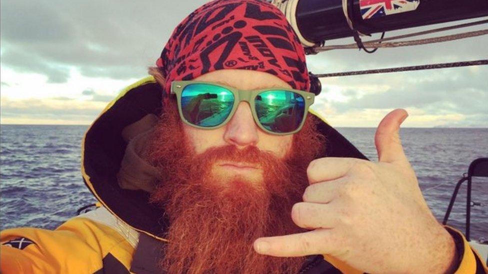 Sean Conway on a yacht