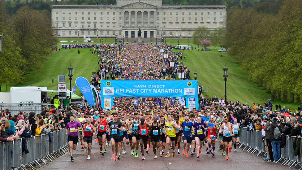 The Belfast City Marathon started from the Stormont Estate on Sunday morning