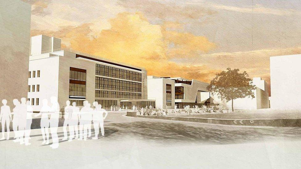 Architect's impression of the new student precinct at Swansea University's Singleton campus