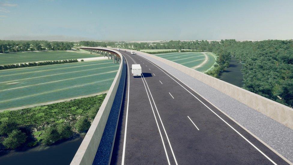 Artist impression of road