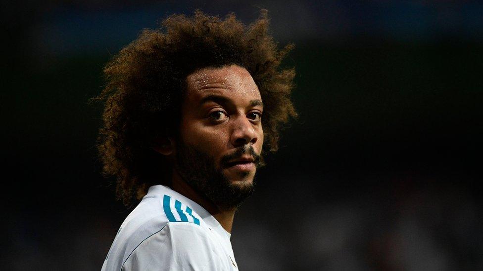 Real Madrid's defender from Brazil Marcelo during a match in Madrid in 13 September