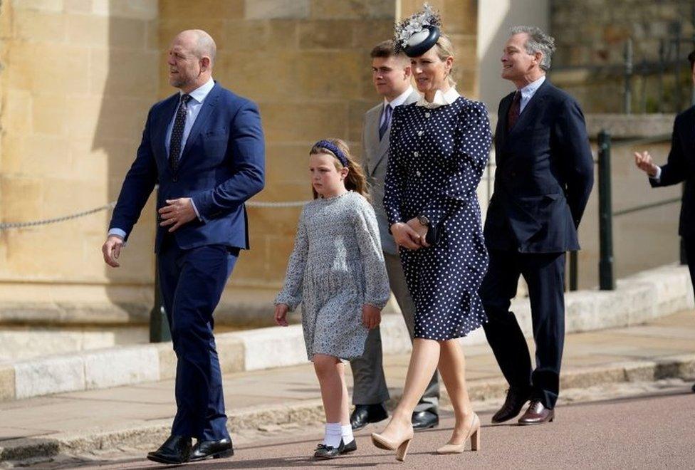 Mike, Zara and Mia Tindall