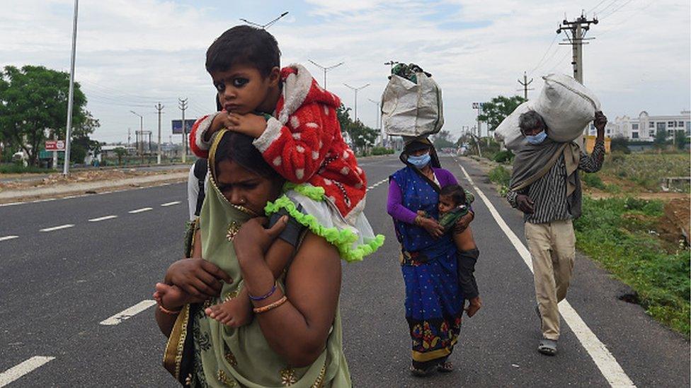 India migrant worker family