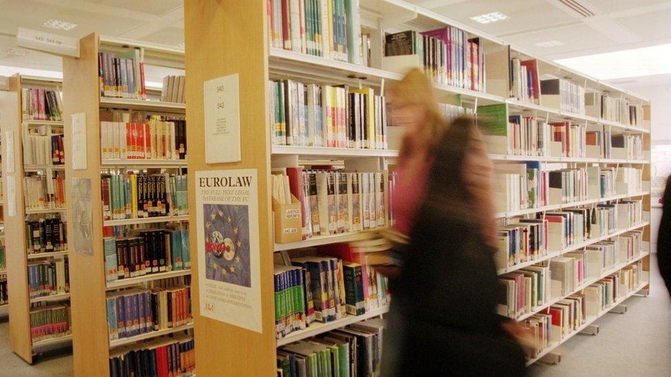 Students in library