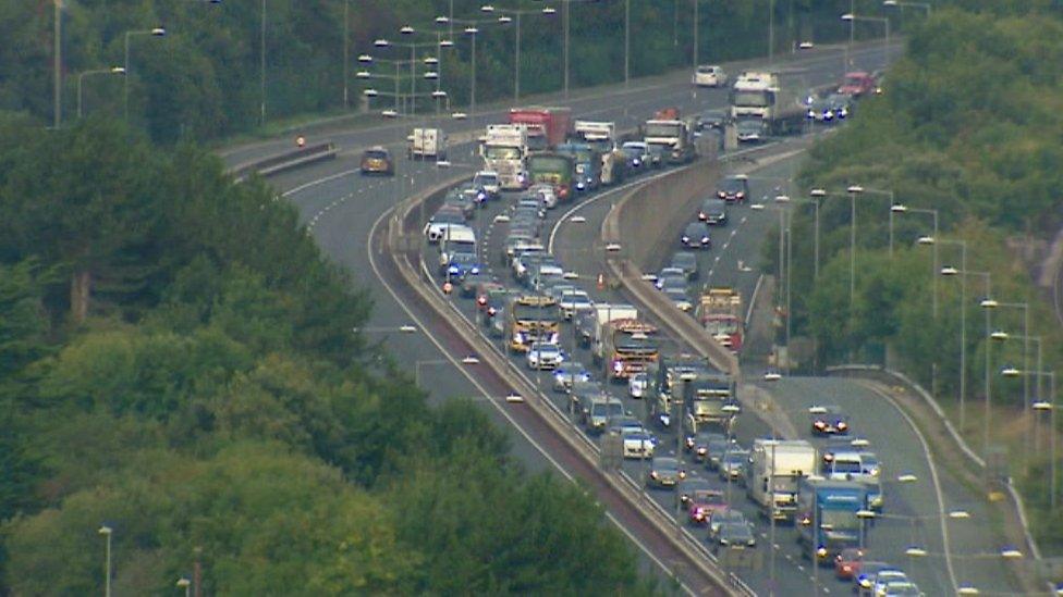 Delays on the A55 last year