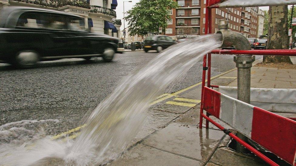 File image of a burst pipe