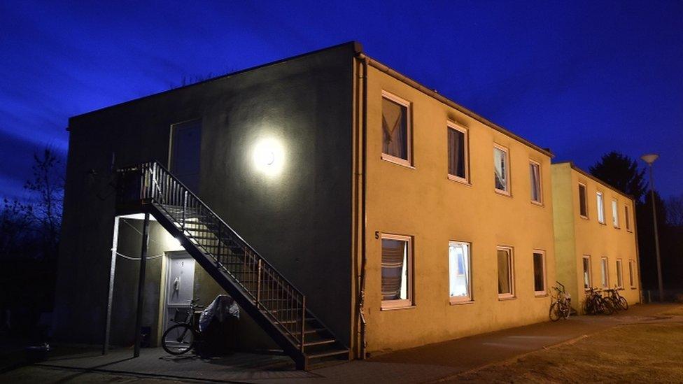 A migrant shelter is pictured in Kerpen, Germany, 18 January 2016