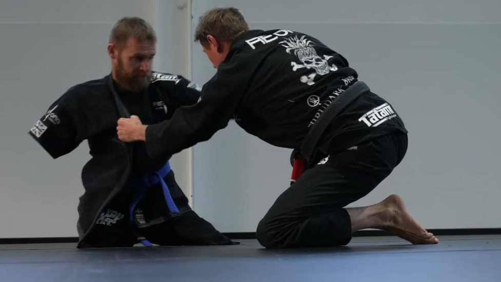 Mark Ormrod taking part in jiu jitsu