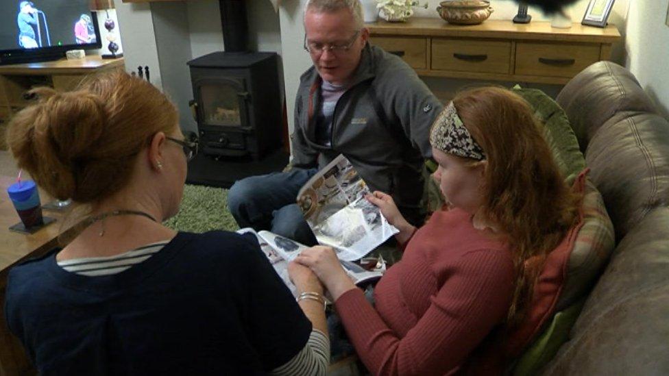 Ruby with her mum and dad