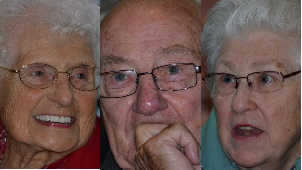 Blitz survivors Susan Jones, Geoffrey Whittle and Doreen Herring