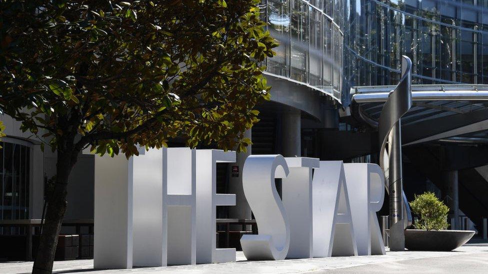 A sign pictured outside The Star casino in Sydney