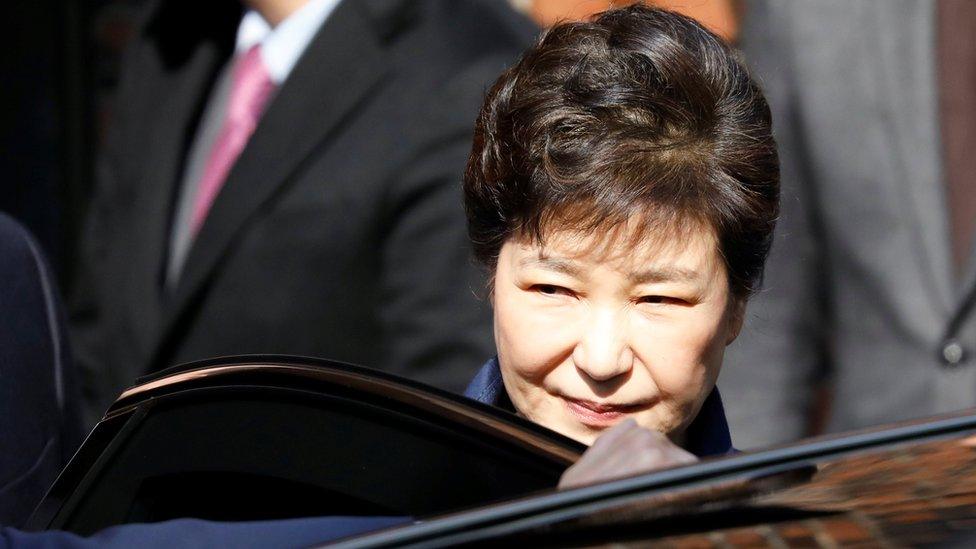 South Korea's ousted leader Park Geun-hye leaves her private house in Seoul, South Korea, on 30 March