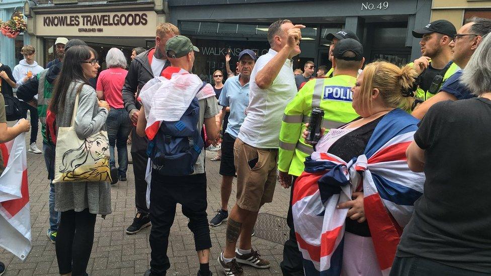 The protest in Worcester on Saturday