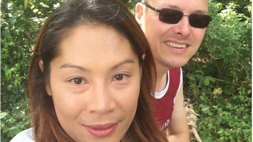 Rhodri Francis, pictured with wife Noi, were stranded in Thailand by coronavirus