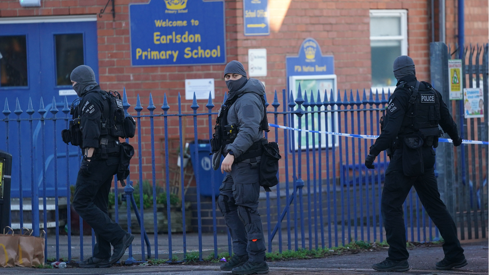 Police outside primary school