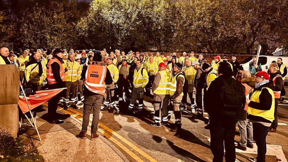 Striking bin workers