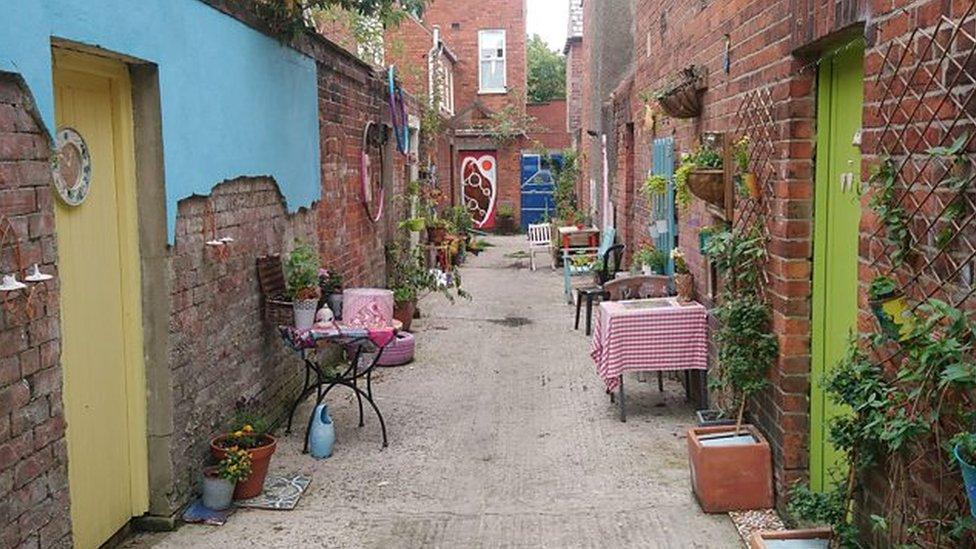 An alleyway between houses in south Belfast