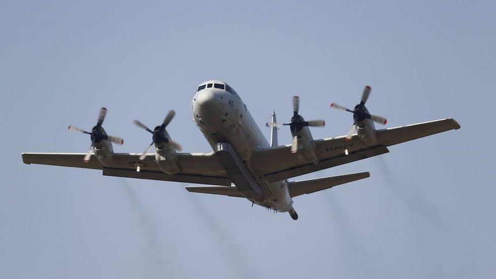 A US Navy P-3 Orion maritime patrol aircraft takes off from Incirlik airbase in the southern city of Adana, Turkey, 3 August 2015