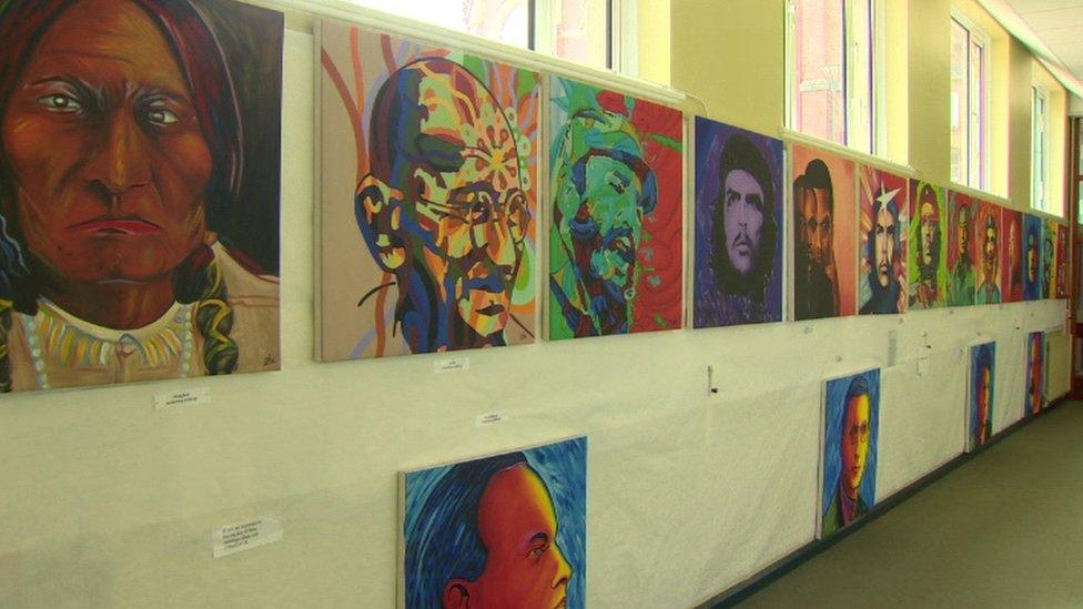 An art exhibition at Féile an Phobail