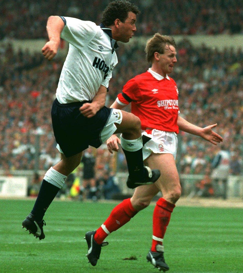 Paul Stewart scoring for Tottenham in the 1991 FA Cup final