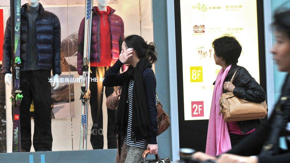 People shopping in Taipei, Taiwan