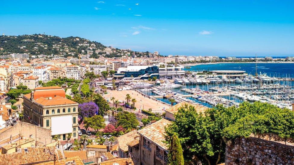 French Riviera in Cannes city - stock photo