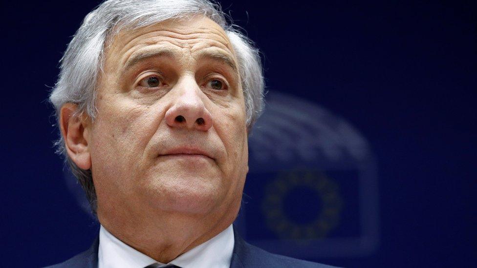 European Parliament President Antonio Tajani is seen at the beginning of a plenary session of the EU Parliament in Brussels, Belgium January 30, 2019