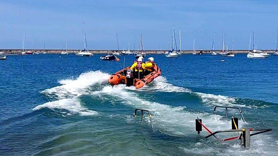 RNLI lifeboat heading to sea