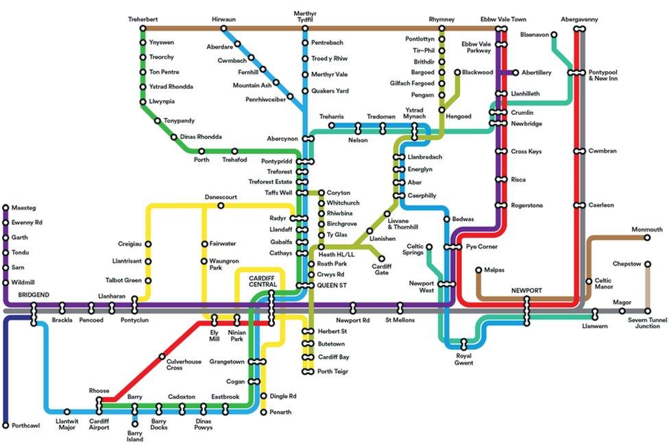 A map of the proposed Metro system