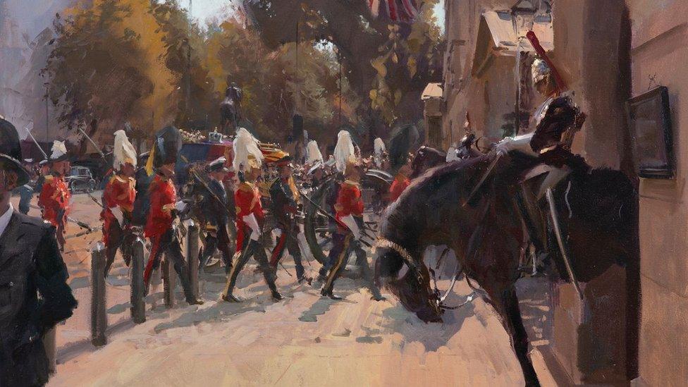 Rob Pointon's painting 'The Horse guard's farewell'