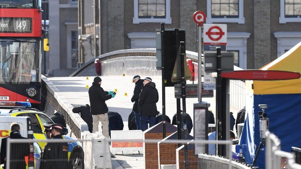 Investigators on London Bridge