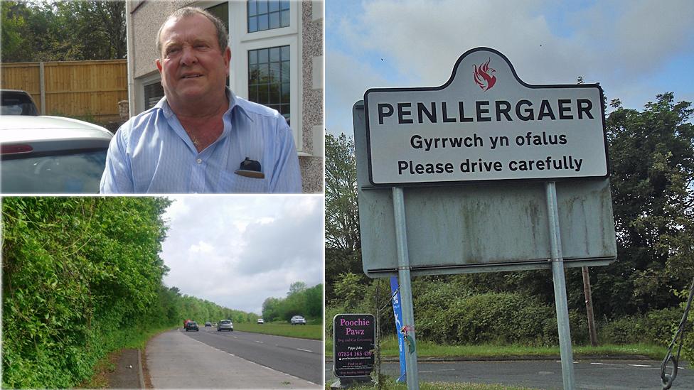 Wyn Morgan, Penllergaer sign and Wyn Morgan