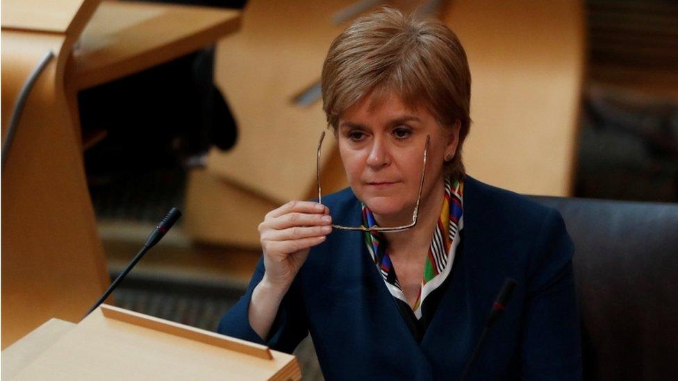 Nicola Sturgeon in the Scottish parliament