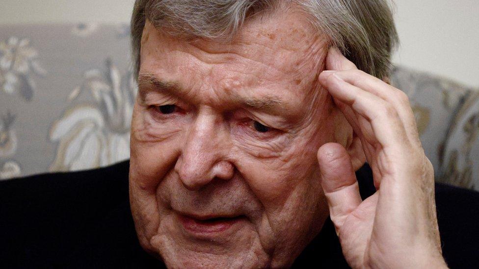 Australian Cardinal George Pell looks on during an interview with Reuters in Rome on 7 December, 2020.