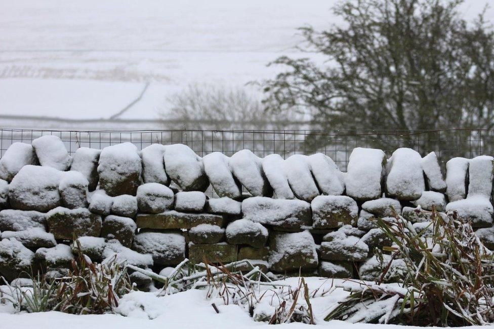 Snow covered wall