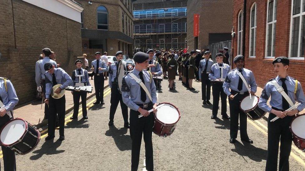 Tunbridge Wells Cadet musicians prepare to lead a parade