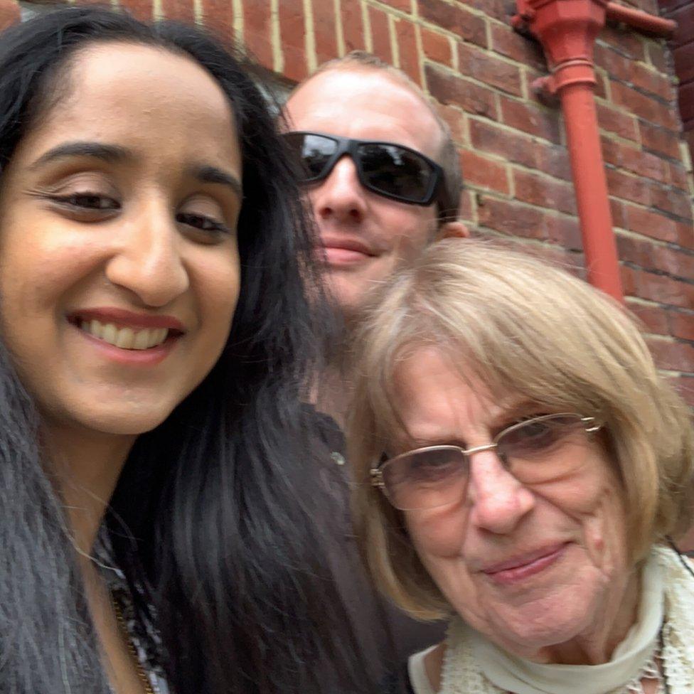 Priya, Ben and his mother, Sigi.