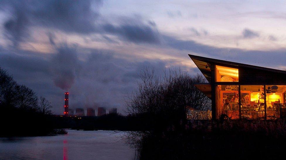 Attenborough Nature Reserve and power station