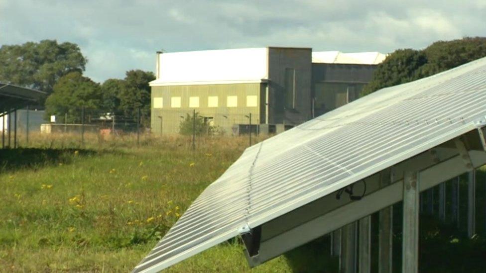 Buildings with solar panels