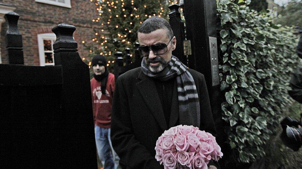 George Michael leaves his house in north London after recovering from a life-threatening bout of pneumonia that kept him in a Vienna hospital for a month. 23 Dec, 2011